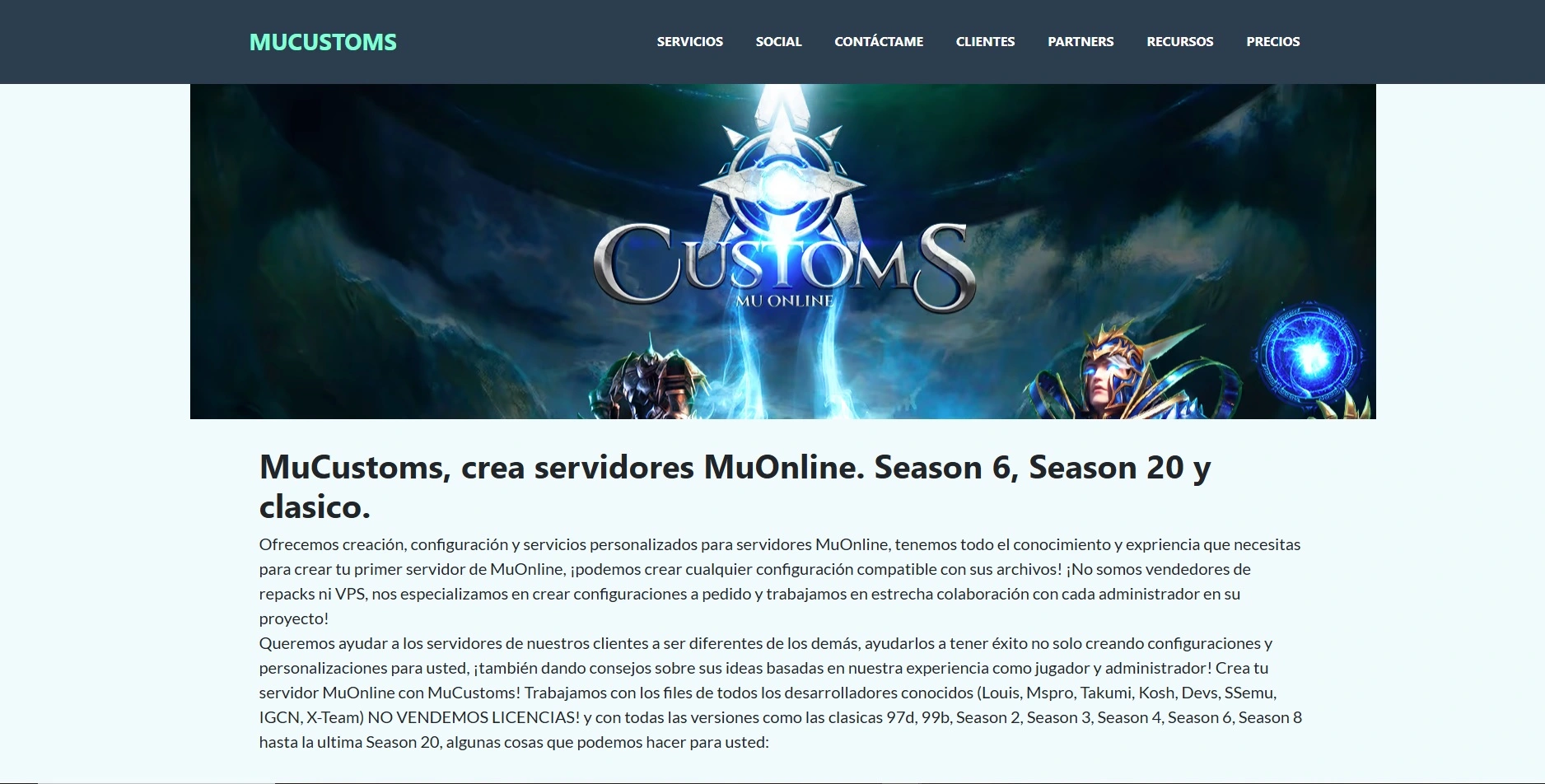 Ejemplo landing page servicios digitales